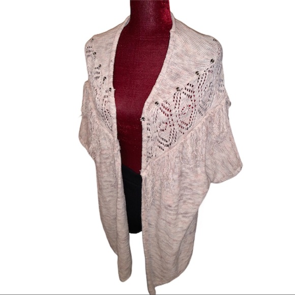 Knox Rose Sweaters - Knox Rose l Short Sleeve Fringe Boho Cardigan Cover up